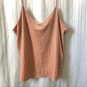 H&M Blush Pink Crushed Velvet Top